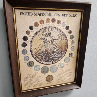 20th Century Coins Wood Framed Art
