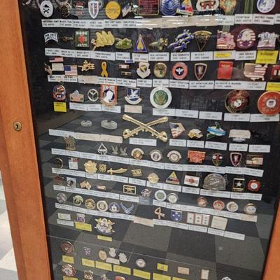 Large Assortment of Military Medals in Display Case