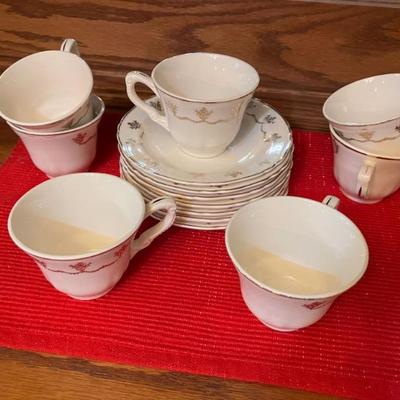 Crown Potteries Co Demitasse Set - 7 cups and 7 saucers