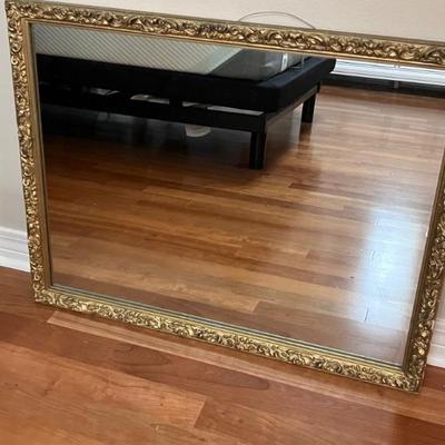 Wall Mirror in Gold Wood Frame 31" W x 24" H