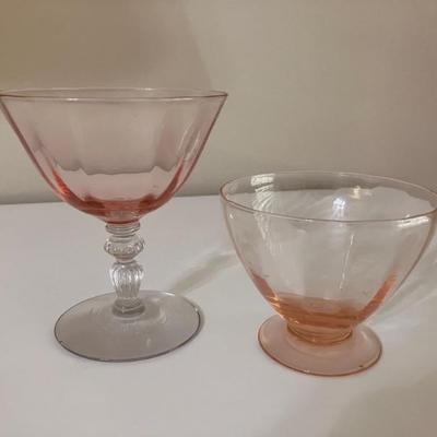Pink Depression Glass Dessert Bowls sold separately 