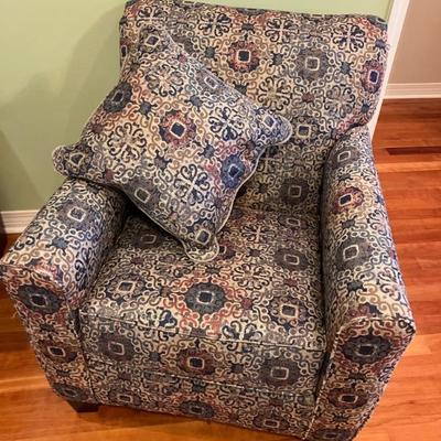 Ashley Upholstered Arm Chairs, Pillows & fitted fabric protectors.  33