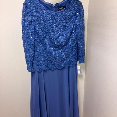 NEW! Alex Evenings Wedgwood Blue Size 12 Dress (style 1121796)