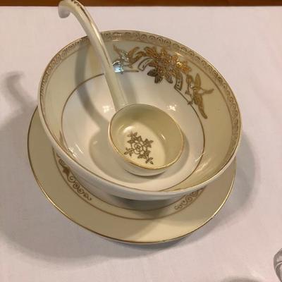 Noritake (Morimura) Pre-WWII Trio - Saucer, bowl, & spoon/ladle
