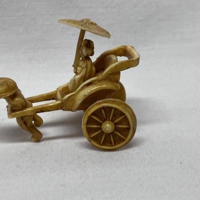 Vintage Tiny Carved Celluloid Rickshaw