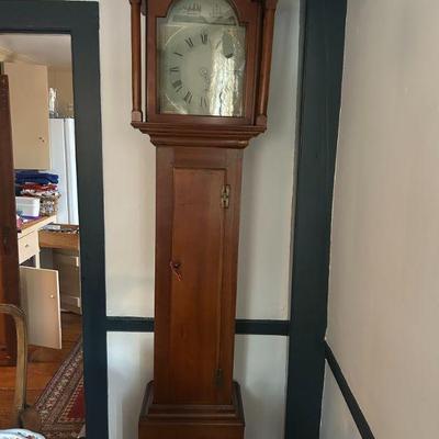 Pine tall case clock