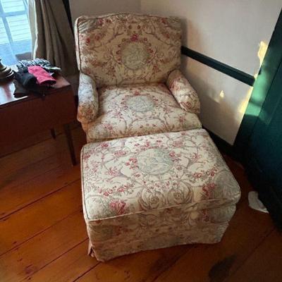Club chair and ottoman