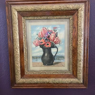 Antique frames with prints