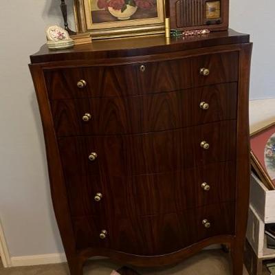 Bob Mackie American Drew Rosewood chest, dresser and bed frame-queen