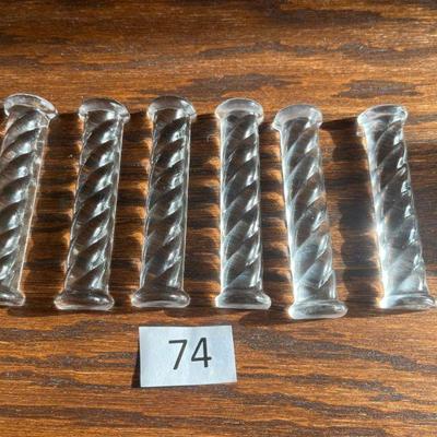 74:Set of 6 Glass Knife Rest 
