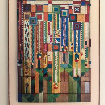 18:Assembled & Framed FLW Saguaro Glass Design Puzzle
