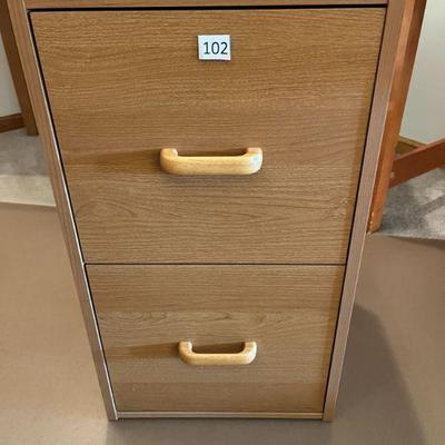 102:Solid Wood File Cabinet w/ Two Drawe
