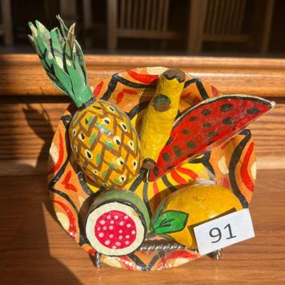 91:Paper Mache Fruit Bowl
