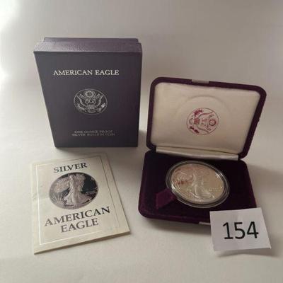 154:1987 Silver American One dollar Coin (Proof)
