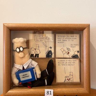 81:Dilbert Cartoon Shadowbox w/ Stand
