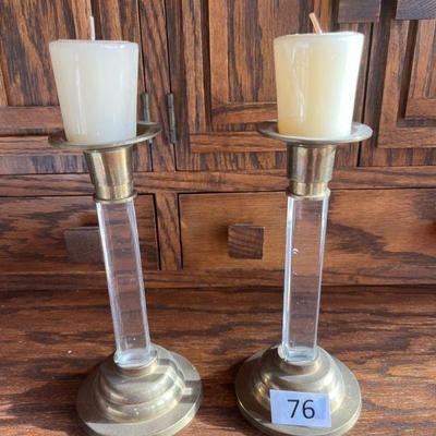 76:Pair of Brass Candleholder
