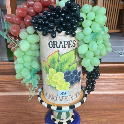 89:Decorative Grapes w/ Porcelain Stand
