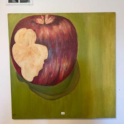 149:Large Apple Acrylic on Canvas Painting

