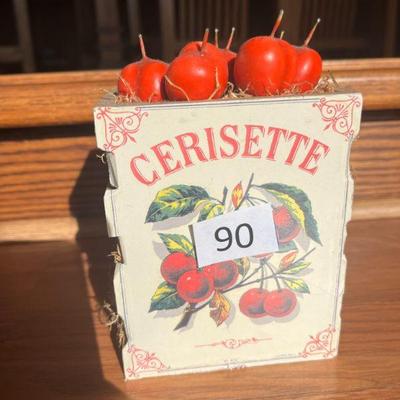 90:Decorative Mini Cherry Fruit Crate
