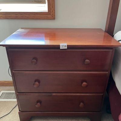 118:Moosehead Solid Maple Night Stand w/ Cherry Finish
