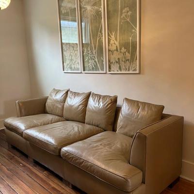 $1,000 - Hickory Leather Sofa 
37â€D x 97â€W x 28â€H
Seat to floor 18â€H
