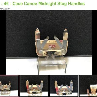 Lot # : 46 - Case Canoe Midnight Stag Handles

998 W.R. Case & Sons Cutlery Co. Measures: 3 5/8