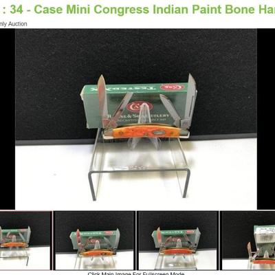 Lot # : 34 - Case Mini Congress Indian Paint Bone Handles

2003 W.R. Case & Sons Cutlery Co. - Indian Paint Brush Measures: 3