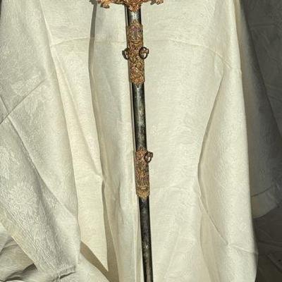 Antique M.C. Lilley & Co. Masonic Ceremonial Sword With Carved White Material Hilt AND SCABBARD
