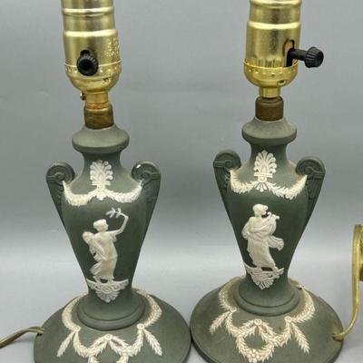 (2) Wedgwood Grecian Style Table Lamps
