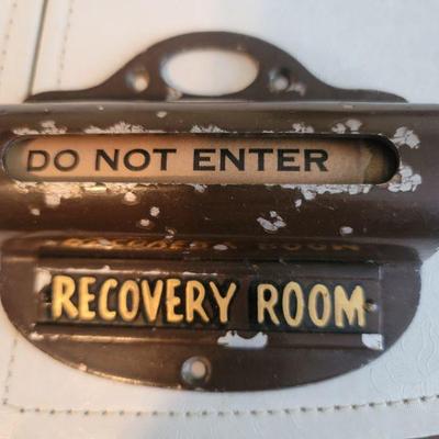 Antique rare hospital recovery room sign