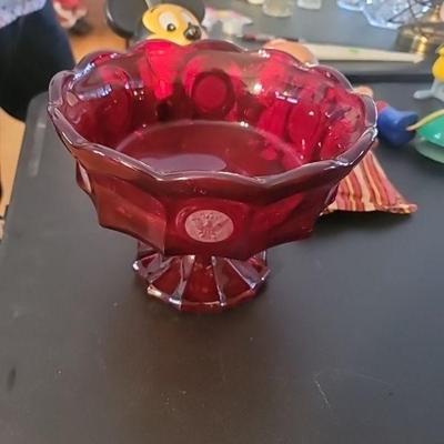 Ruby red coin bowl