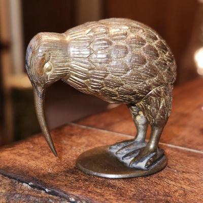 A rare bird? Kiwi bronze or brass miniature figurine.
