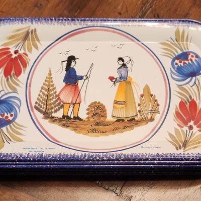 Quimper small metal trays. Set of 12