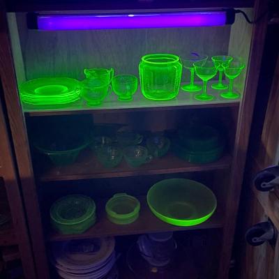 Uranium glass - Assorted patterns