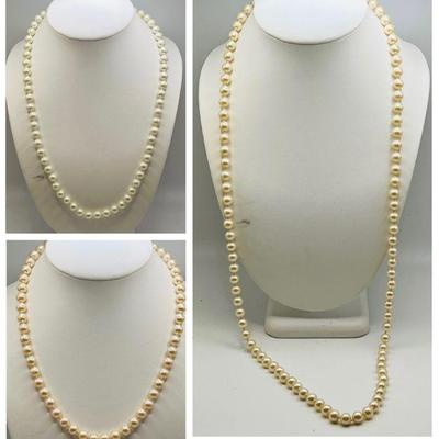 (3) Faux Pearl Necklaces
