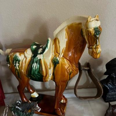 vintage majolica ceramic horse 