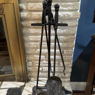 Antique fire place tools