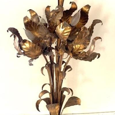 Vintage gilt metal lamp, ht, 35
