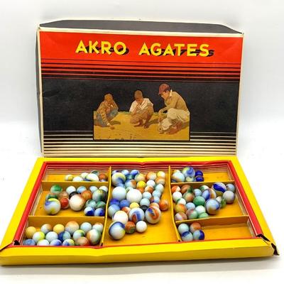 Akro Agates in original box
