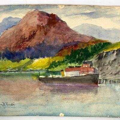 Alan H. Newton watercolor w/c, Bantry Bay, Ireland, 10 x 12 1/2