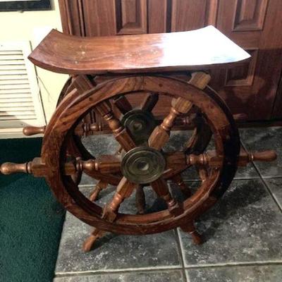 Wooden Wheel Ship Table