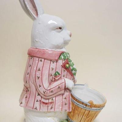 1007	ITALIAN CERAMIC RABBIT HOLDING A BUCKET, PLANTER, APPROXIMATELY 19 IN HIGH
