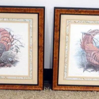 1201	PAIR OF FRAMED CONTEMPORARY PRINTS OF  PHEASENTS, EACH APPROXIMATELY 25 IN X 21 IN OVERALL
