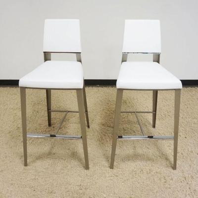 1166	PAIR OF ELITE MFG CO TAPERED LEG MODERN STYLE BAR STOOLS, APPROXIMATELY 44 IN H
