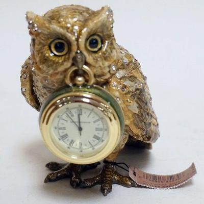 1061	JAY STRONGWATER  EXCLUSIVE OWL FIGURINE WITH WATCH
