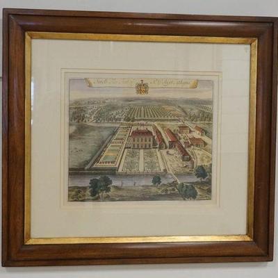 1195	CONTEMPORARY COPY OF AN ENGLISH ENGRAVING, APPROXIMATELY 31 IN X 29 IN
