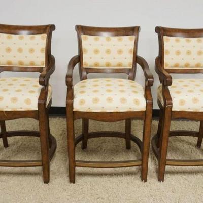 1140	3 BAR HEIGHT UPHOLSTERED ARM CHAIRS, APPROXIMATELY 41 IN H
