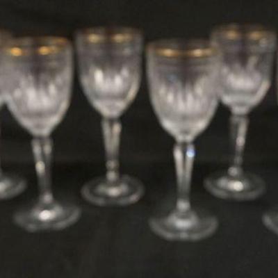 1002	WATERFORD CRYSTAL MARQUIS HANOVER GOLD GOBLETS SET OF 8 W/BOXES, APPROXIMATELY 8 1/2 IN HIGH
