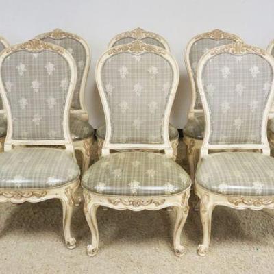 1117	CENTURY CHAIR CO., SET OF 8 UPHOLSTERED QUEEN ANN STYLE SIDE CHAIRS, SOME WITH STAINING
