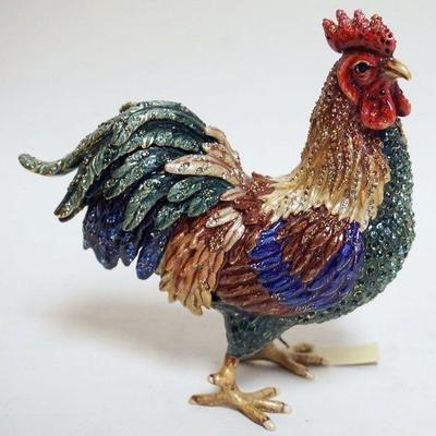 1060	JAY STRONGWATER  FLORA AND FAUNA ROOSTER FIGURINE *FEDRICK*
